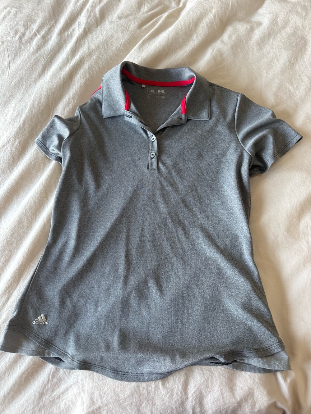 Grey and pink adidas women’s golf polo size small never worn